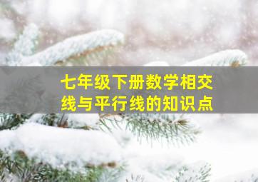 七年级下册数学相交线与平行线的知识点