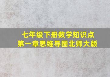 七年级下册数学知识点第一章思维导图北师大版