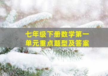 七年级下册数学第一单元重点题型及答案