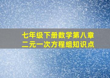 七年级下册数学第八章二元一次方程组知识点