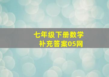 七年级下册数学补充答案05网