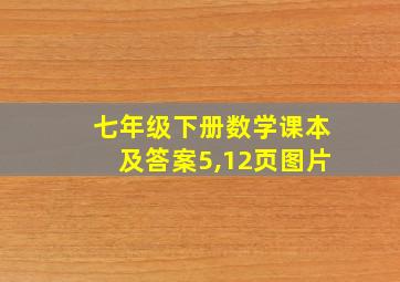 七年级下册数学课本及答案5,12页图片