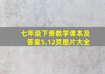 七年级下册数学课本及答案5,12页图片大全