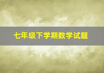 七年级下学期数学试题