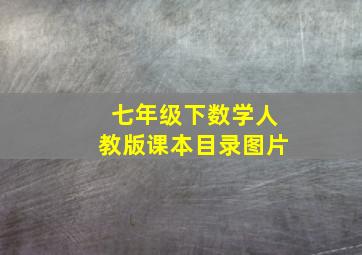 七年级下数学人教版课本目录图片