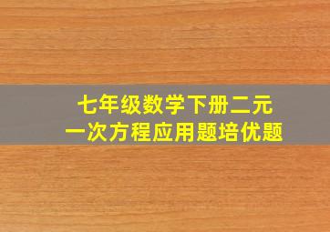 七年级数学下册二元一次方程应用题培优题