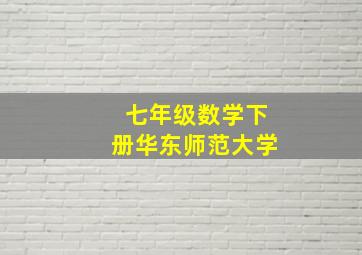 七年级数学下册华东师范大学