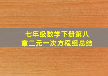 七年级数学下册第八章二元一次方程组总结