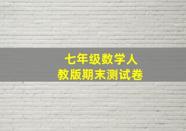 七年级数学人教版期末测试卷