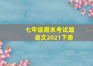 七年级期末考试题语文2021下册