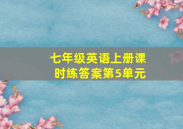 七年级英语上册课时练答案第5单元