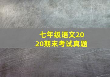 七年级语文2020期末考试真题