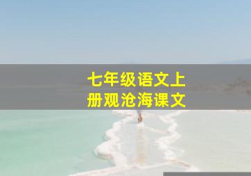 七年级语文上册观沧海课文