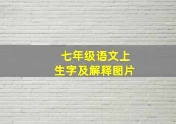 七年级语文上生字及解释图片