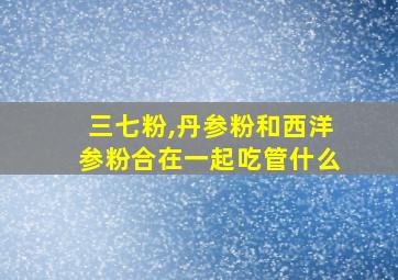 三七粉,丹参粉和西洋参粉合在一起吃管什么