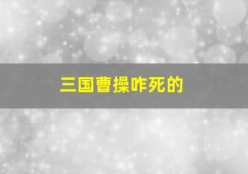 三国曹操咋死的