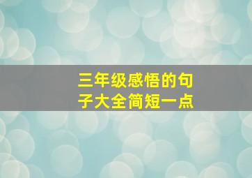 三年级感悟的句子大全简短一点