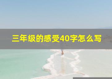 三年级的感受40字怎么写