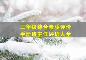 三年级综合素质评价手册班主任评语大全