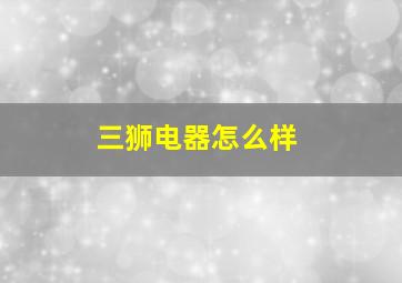 三狮电器怎么样