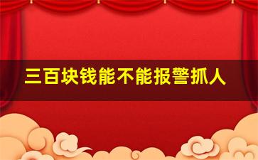 三百块钱能不能报警抓人