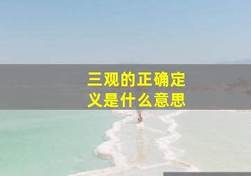 三观的正确定义是什么意思