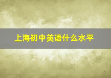 上海初中英语什么水平