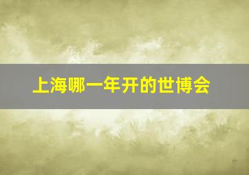 上海哪一年开的世博会