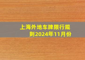 上海外地车牌限行规则2024年11月份