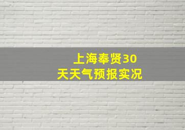 上海奉贤30天天气预报实况