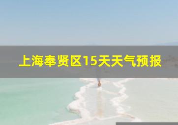 上海奉贤区15天天气预报