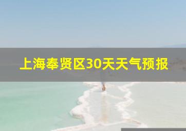 上海奉贤区30天天气预报