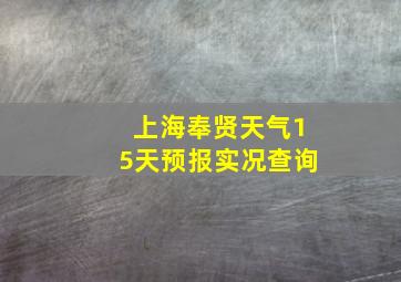 上海奉贤天气15天预报实况查询