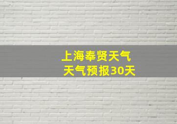 上海奉贤天气天气预报30天