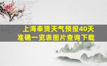 上海奉贤天气预报40天准确一览表图片查询下载