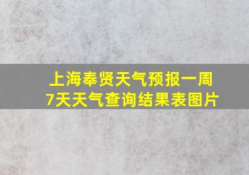 上海奉贤天气预报一周7天天气查询结果表图片