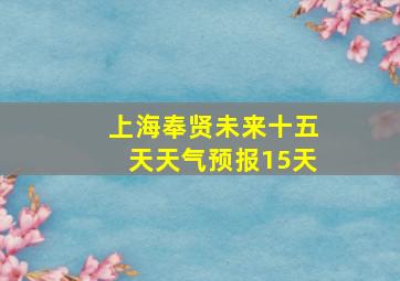 上海奉贤未来十五天天气预报15天