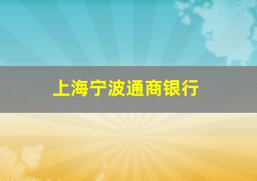 上海宁波通商银行