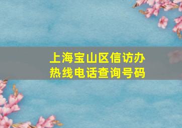 上海宝山区信访办热线电话查询号码