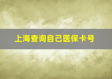 上海查询自己医保卡号