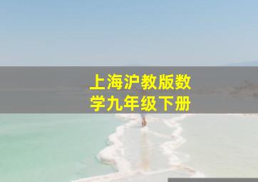 上海沪教版数学九年级下册