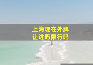 上海现在外牌让进吗限行吗