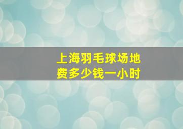 上海羽毛球场地费多少钱一小时