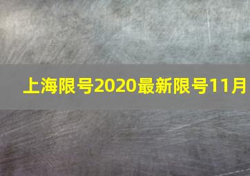 上海限号2020最新限号11月