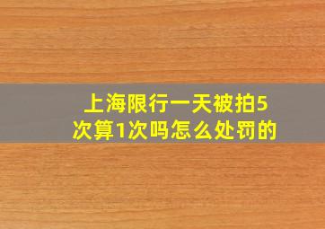 上海限行一天被拍5次算1次吗怎么处罚的