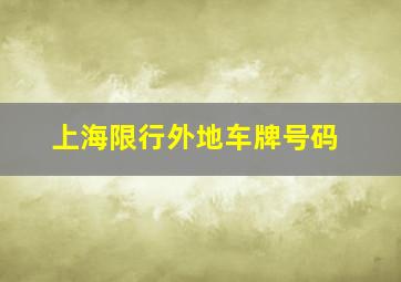 上海限行外地车牌号码