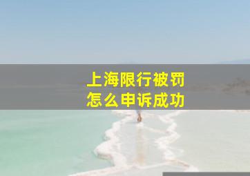 上海限行被罚怎么申诉成功