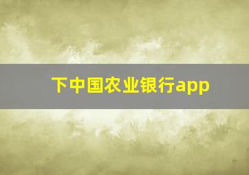 下中国农业银行app