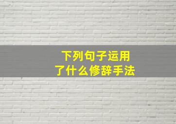 下列句子运用了什么修辞手法