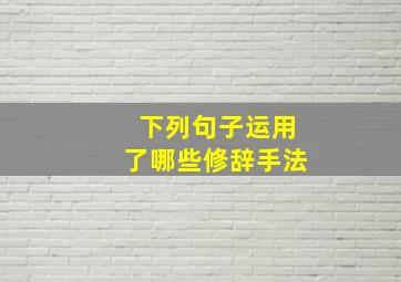 下列句子运用了哪些修辞手法